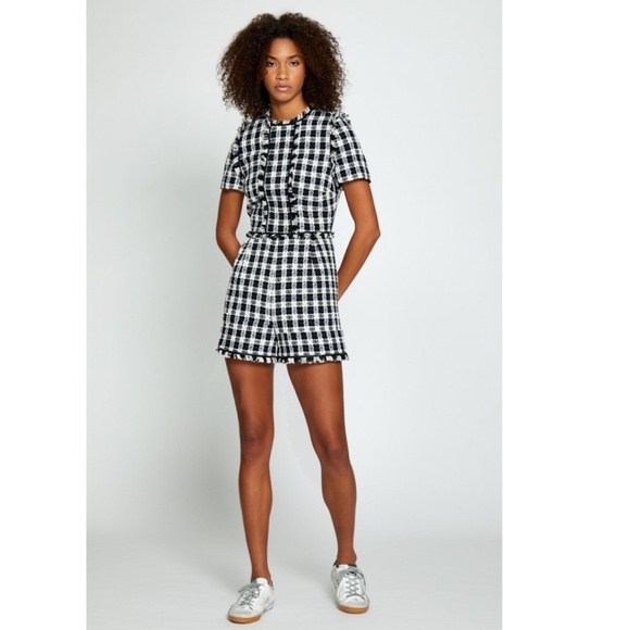 NWT Walter Baker Tweed Plaid Betty Romper - Picture 1 of 10